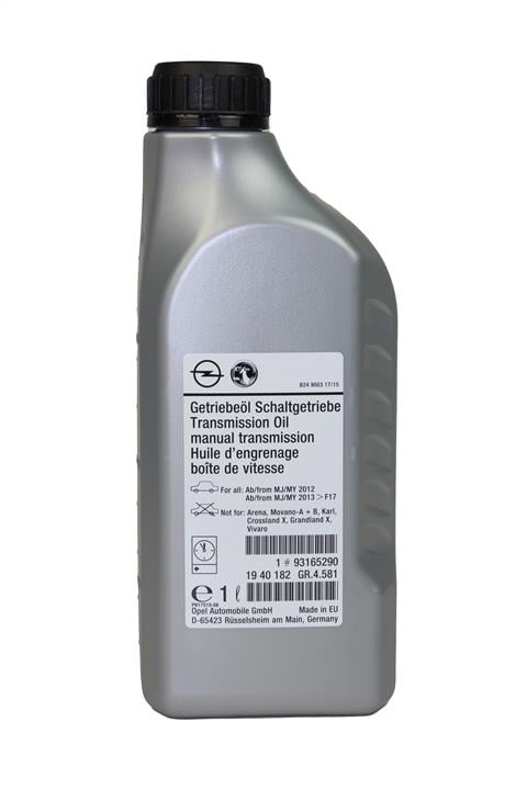 Genuine PSA Group/Vauxhall Gearbox Oil SAE75 W85 1L (93165290)