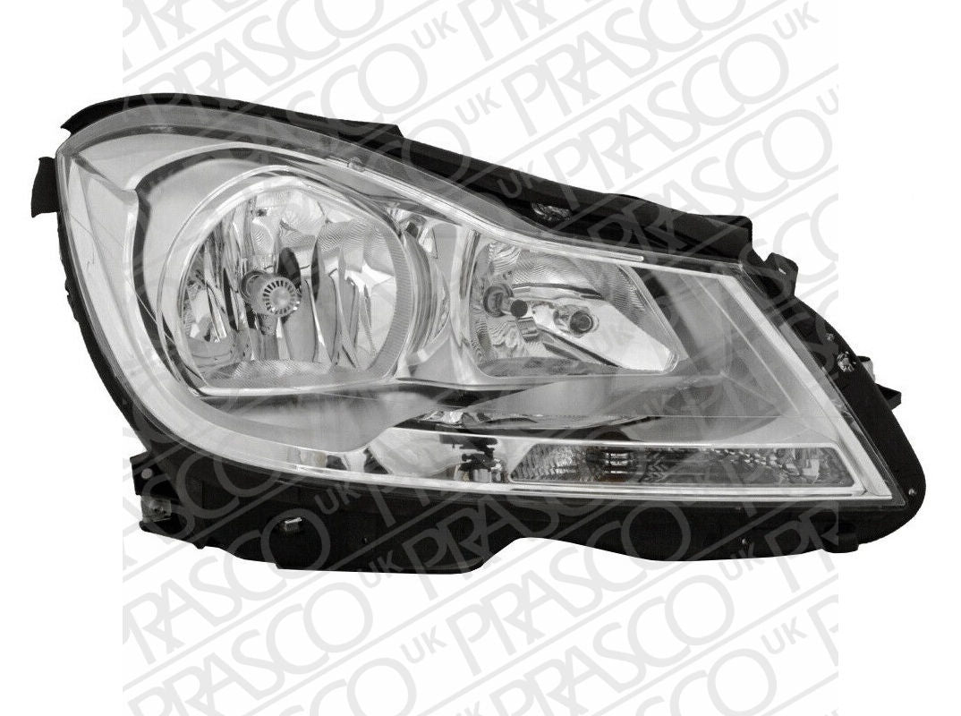 MERCEDES-BENZ C-CLASS 2007-2014 SALOON Headlight Chrome With Cover With Motor Right Hand