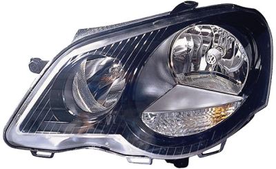 VW POLO 2001-2009 HATCHBACK Headlight Black Inner (GTi Models) Left Hand