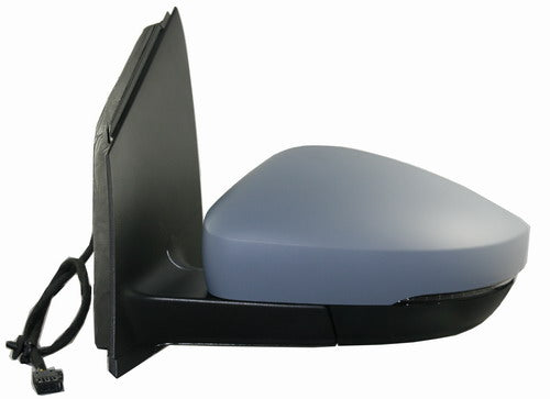 VW POLO 2009-2017 HATCHBACK Door Mirror Electric Heated Primed With Lamp Right Hand Oblong Plug