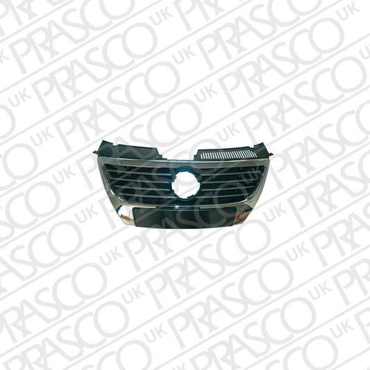 VW PASSAT 2005-2010 SALOON Front Grille Black With Chrome Surround & Moulding Holes