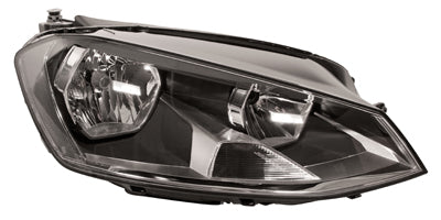 VW GOLF MK 7 2012-2019 HATCHBACK Headlight With Motor Black Right Hand